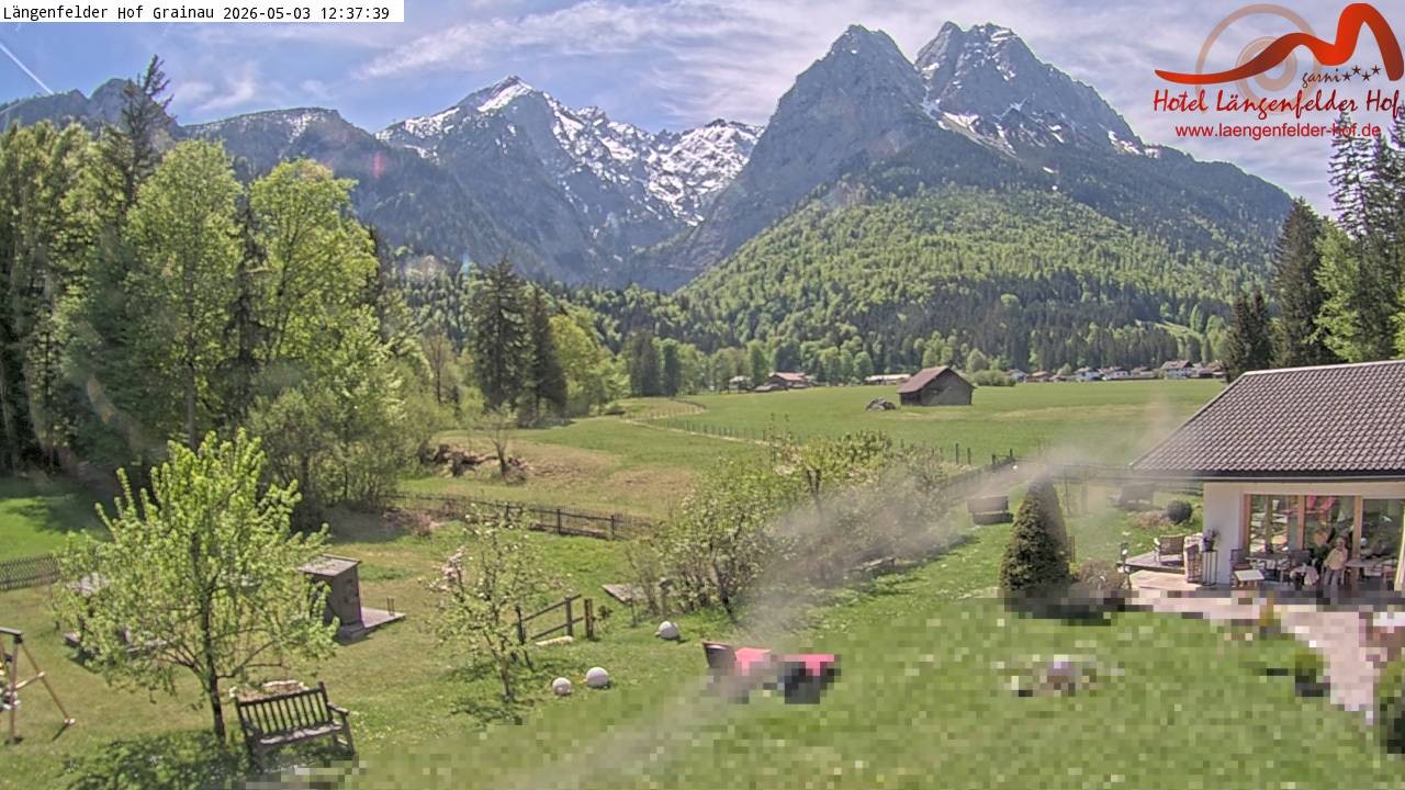 Archived image Grainau - Webcam Hotel Längenfelder Hof