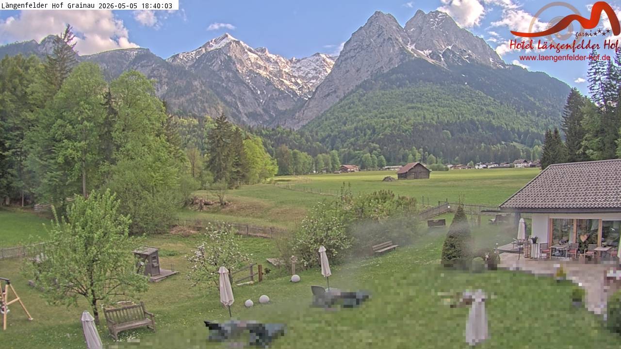 Archived image Grainau - Webcam Hotel Längenfelder Hof