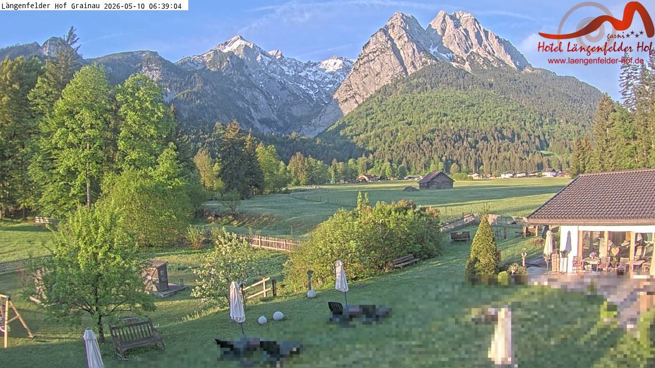 Archived image Grainau - Webcam Hotel Längenfelder Hof