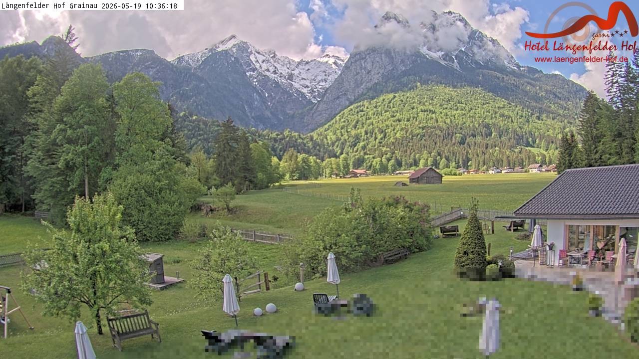 Archived image Grainau - Webcam Hotel Längenfelder Hof