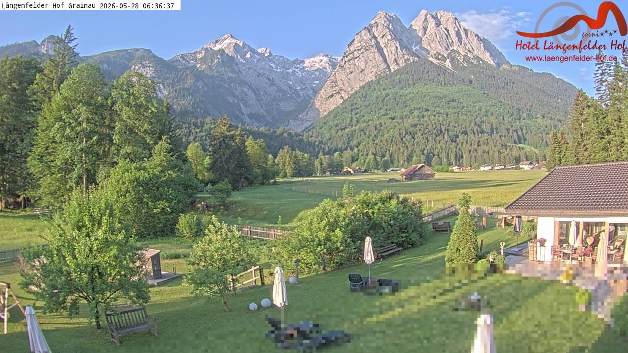 Archived image Grainau - Webcam Hotel Längenfelder Hof