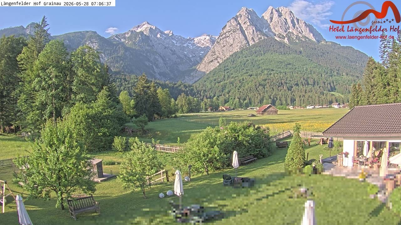 Archived image Grainau - Webcam Hotel Längenfelder Hof