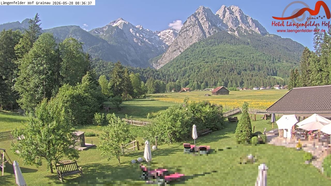 Archived image Grainau - Webcam Hotel Längenfelder Hof
