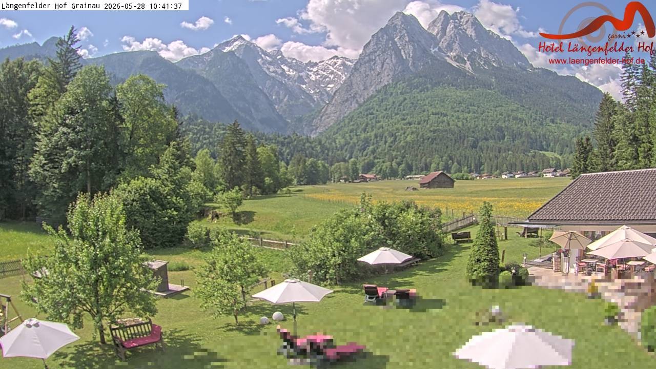 Archived image Grainau - Webcam Hotel Längenfelder Hof