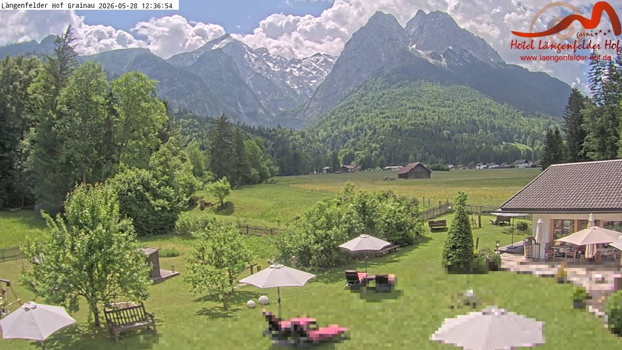 Archived image Grainau - Webcam Hotel Längenfelder Hof