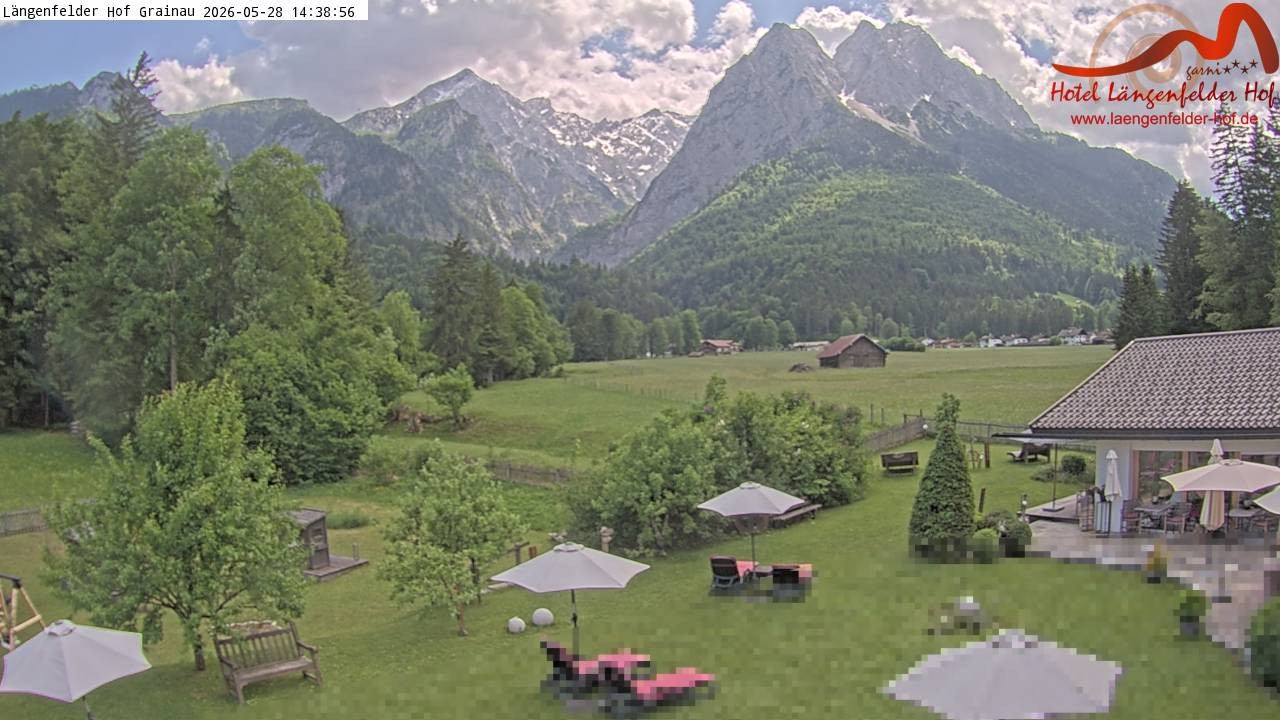 Archived image Grainau - Webcam Hotel Längenfelder Hof