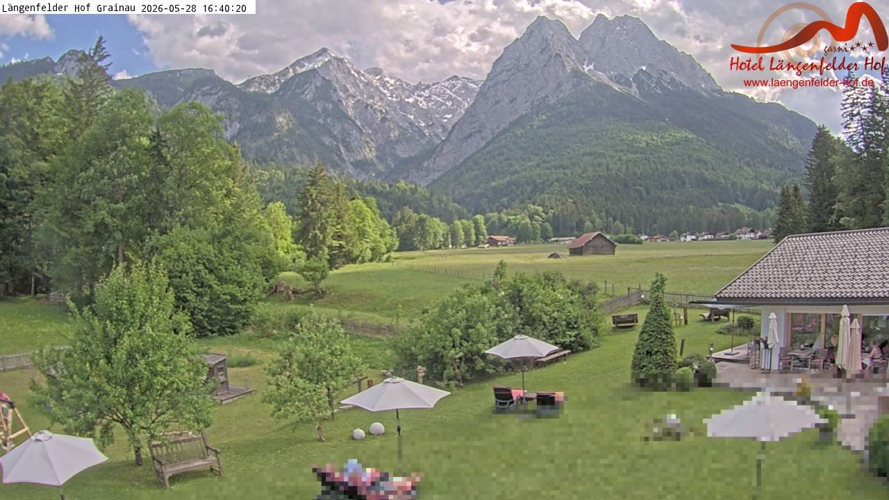 Archived image Grainau - Webcam Hotel Längenfelder Hof