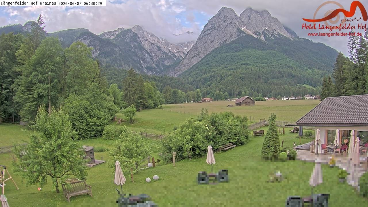 Archived image Grainau - Webcam Hotel Längenfelder Hof