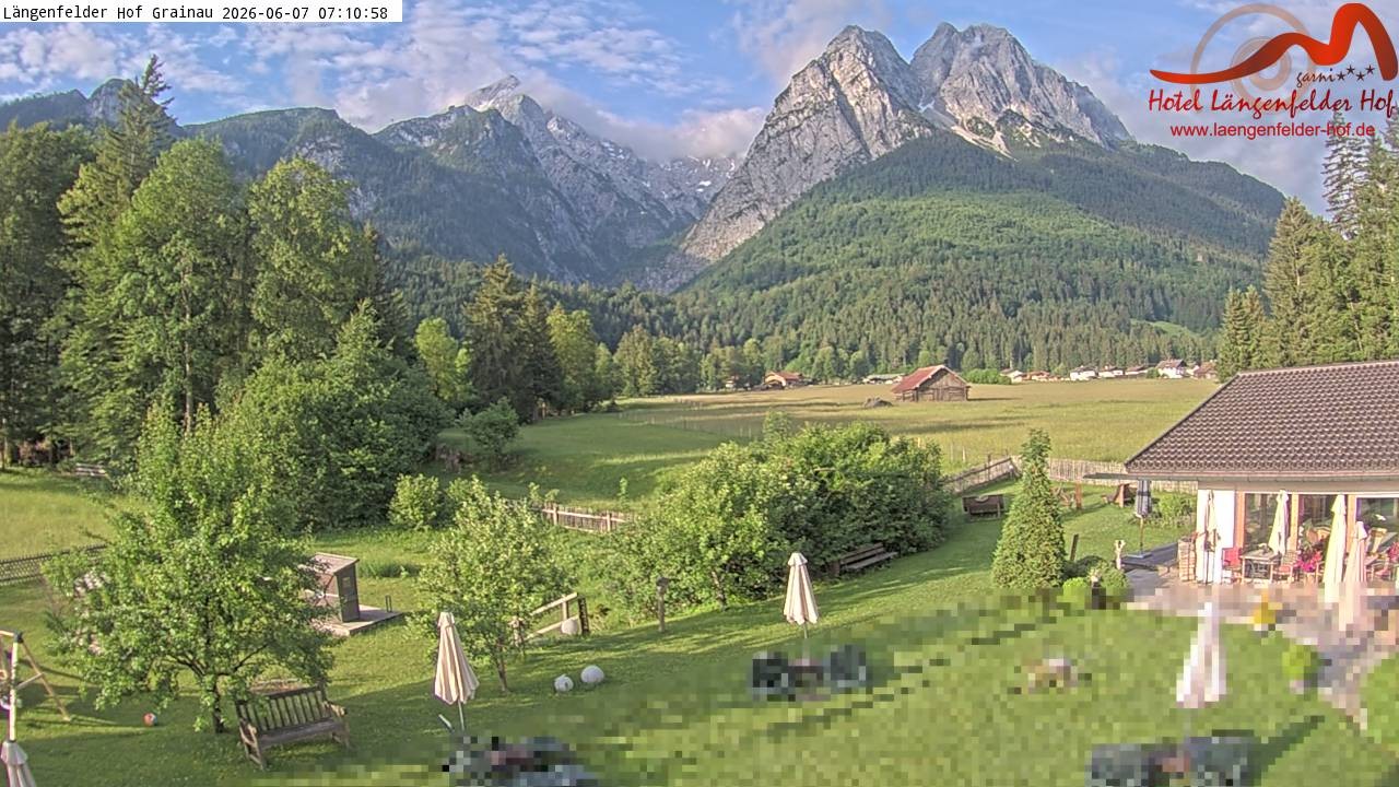 Archived image Grainau - Webcam Hotel Längenfelder Hof