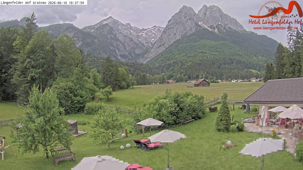 Archived image Grainau - Webcam Hotel Längenfelder Hof