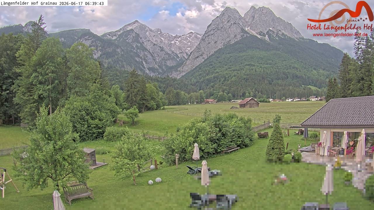 Archived image Grainau - Webcam Hotel Längenfelder Hof