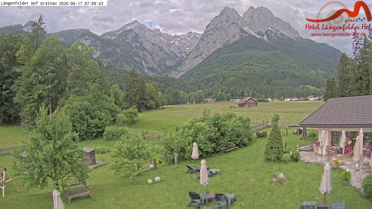 Archived image Grainau - Webcam Hotel Längenfelder Hof