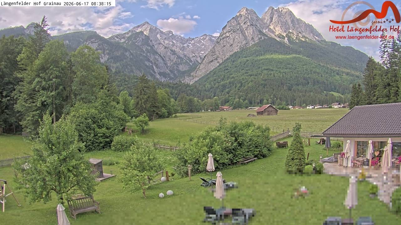 Archived image Grainau - Webcam Hotel Längenfelder Hof