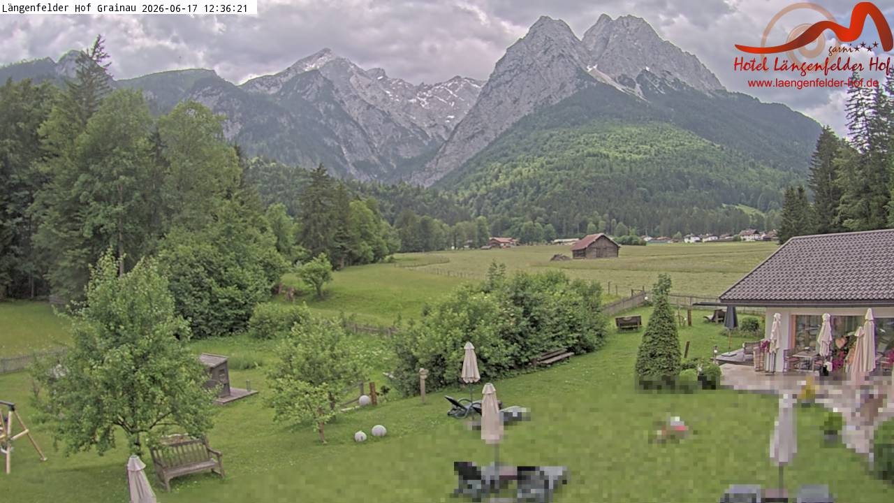 Archived image Grainau - Webcam Hotel Längenfelder Hof