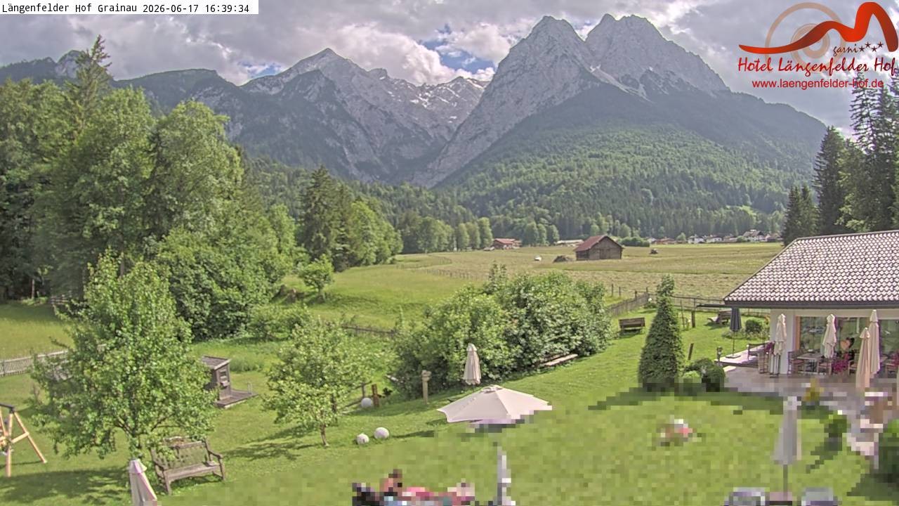 Archived image Grainau - Webcam Hotel Längenfelder Hof