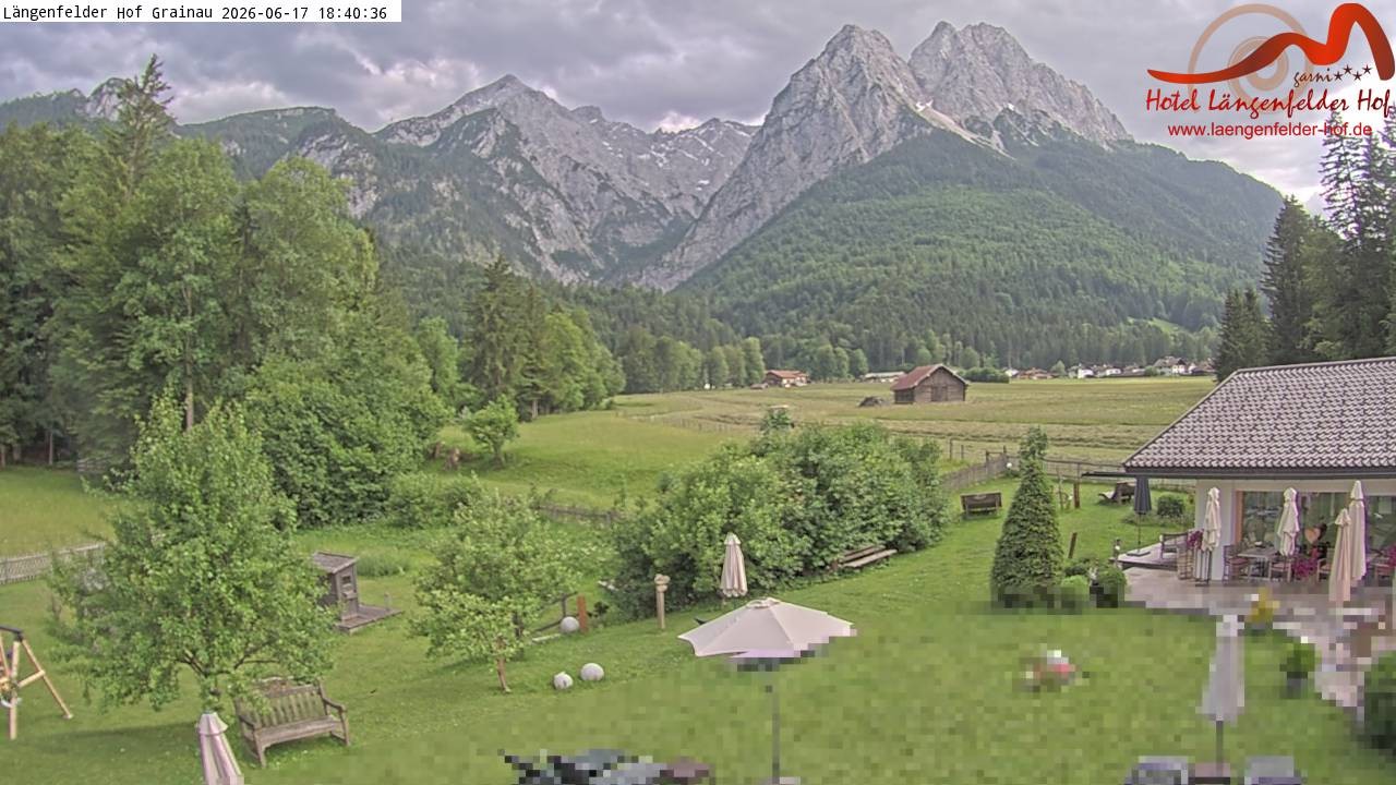 Archived image Grainau - Webcam Hotel Längenfelder Hof