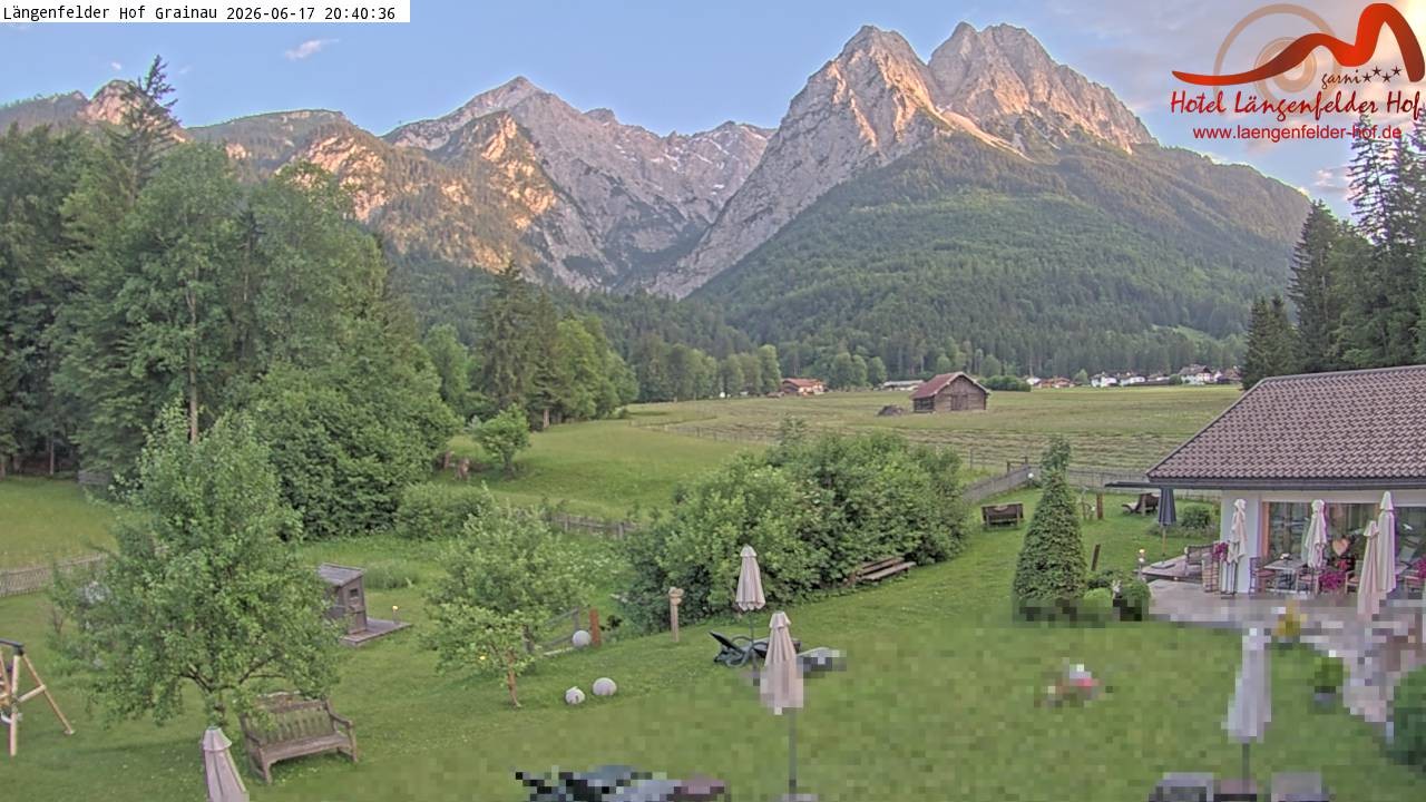 Archived image Grainau - Webcam Hotel Längenfelder Hof
