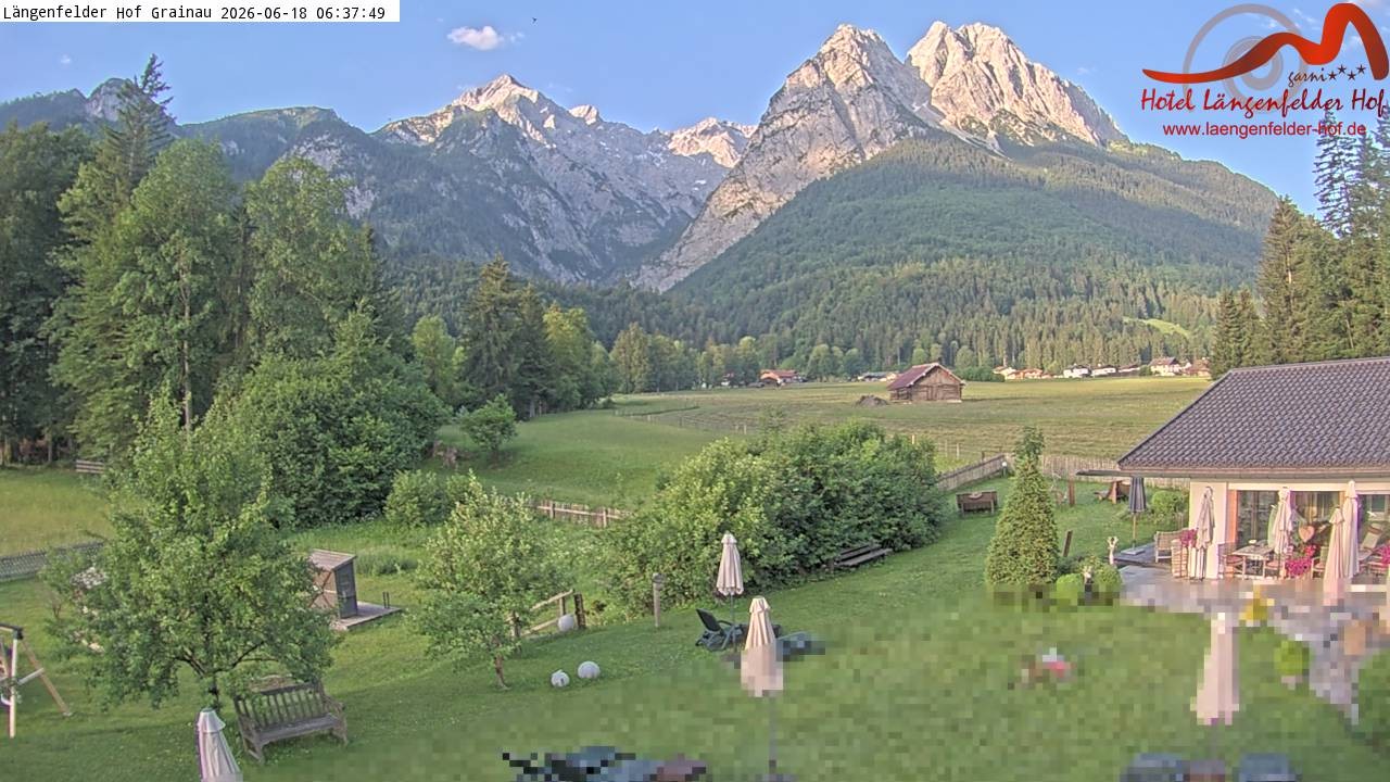 Archived image Grainau - Webcam Hotel Längenfelder Hof