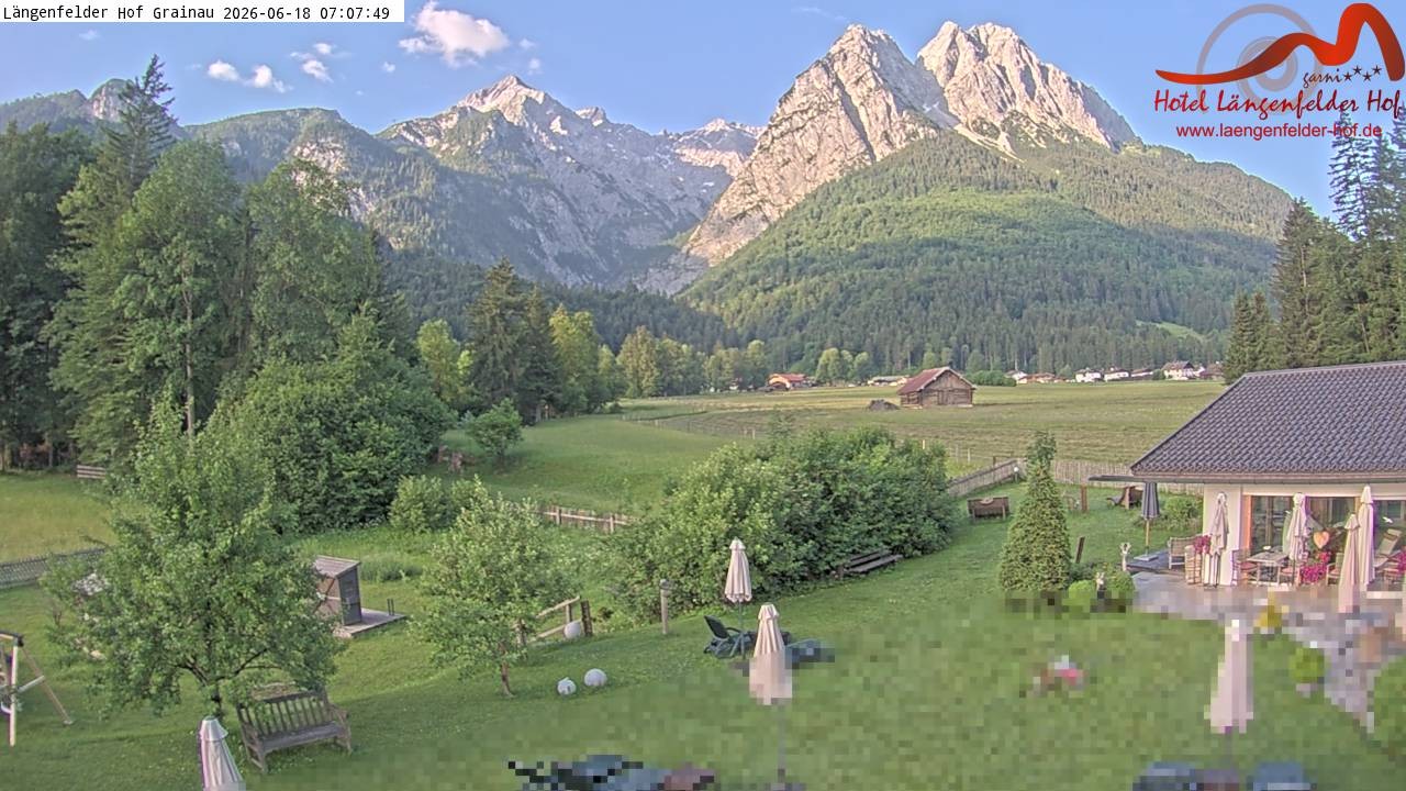 Archived image Grainau - Webcam Hotel Längenfelder Hof