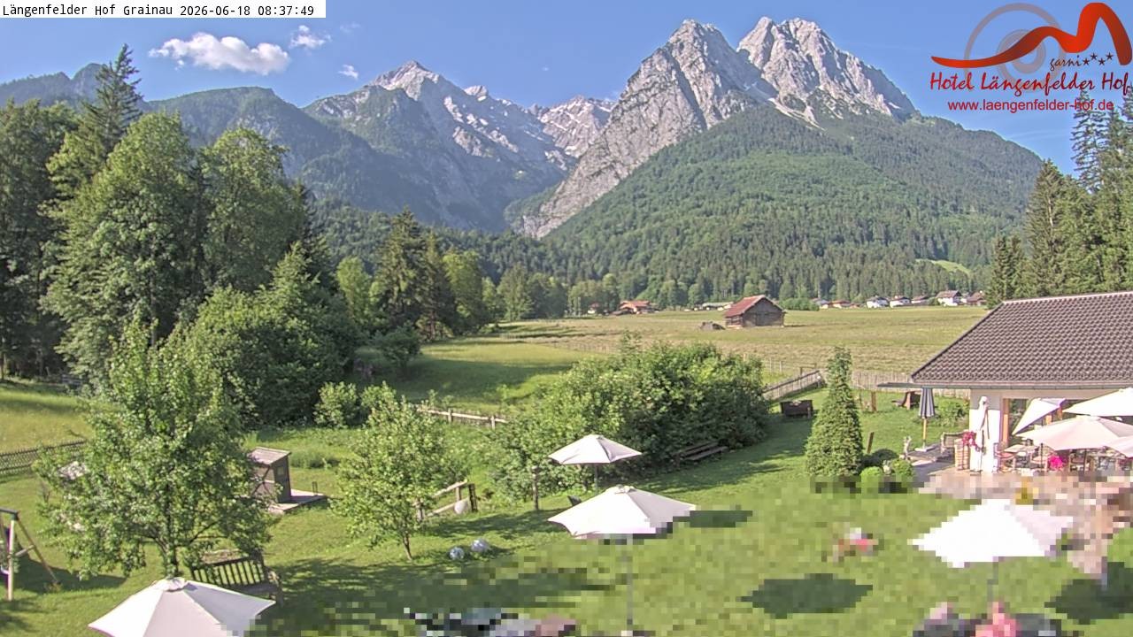 Archived image Grainau - Webcam Hotel Längenfelder Hof