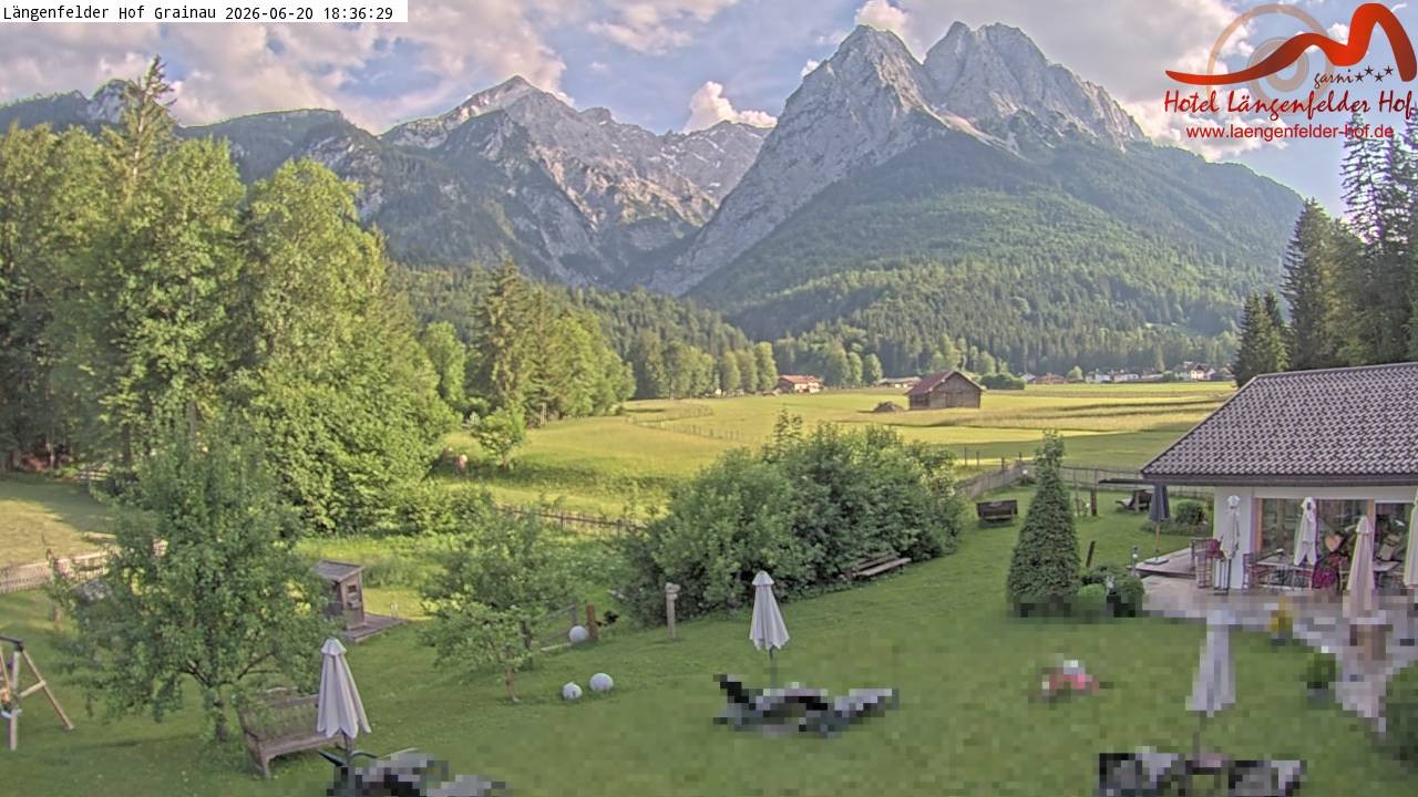 Archived image Grainau - Webcam Hotel Längenfelder Hof