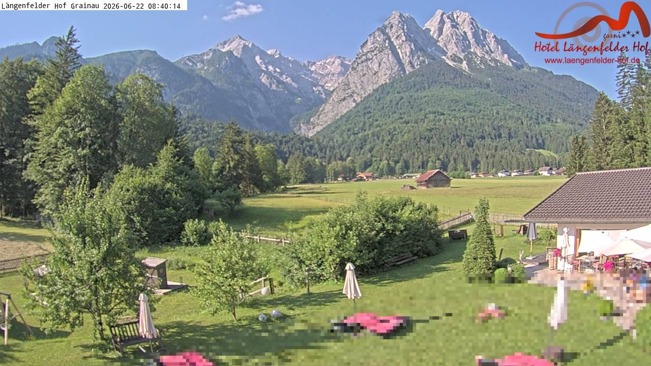 Archived image Grainau - Webcam Hotel Längenfelder Hof