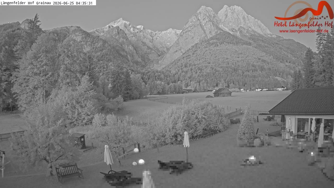 Archived image Grainau - Webcam Hotel Längenfelder Hof