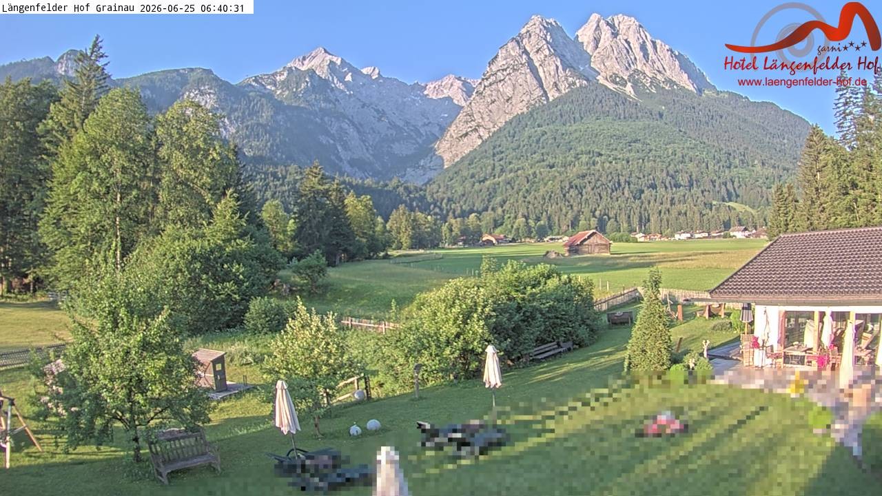 Archived image Grainau - Webcam Hotel Längenfelder Hof