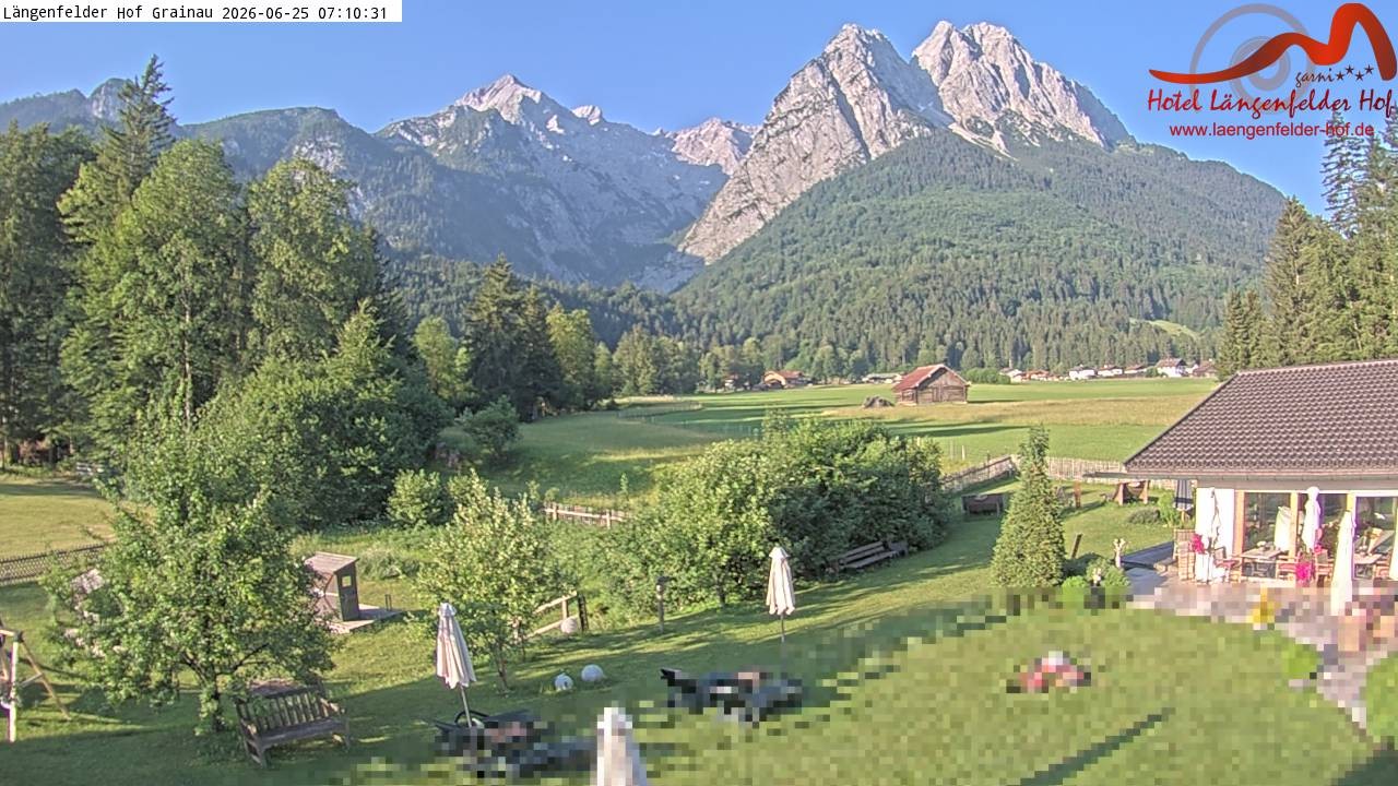 Archived image Grainau - Webcam Hotel Längenfelder Hof