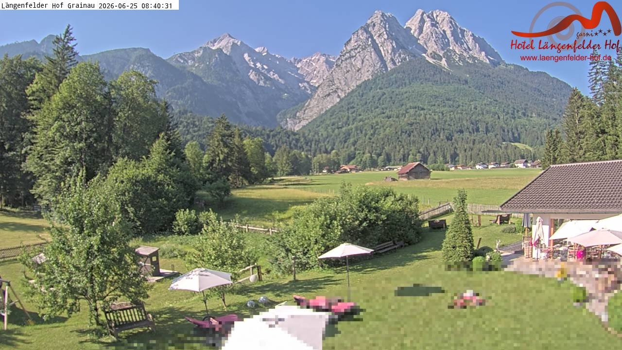 Archived image Grainau - Webcam Hotel Längenfelder Hof