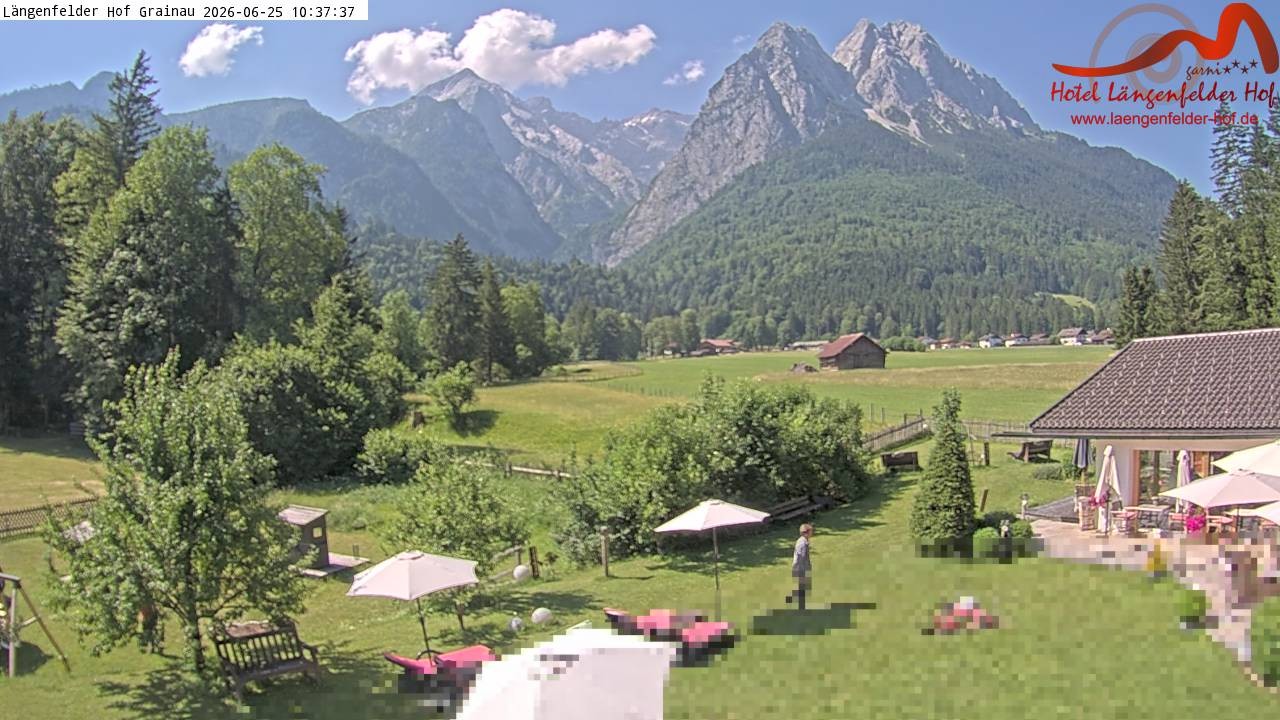 Archived image Grainau - Webcam Hotel Längenfelder Hof