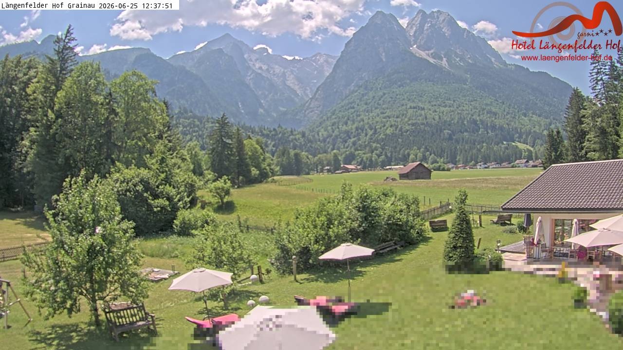Archived image Grainau - Webcam Hotel Längenfelder Hof