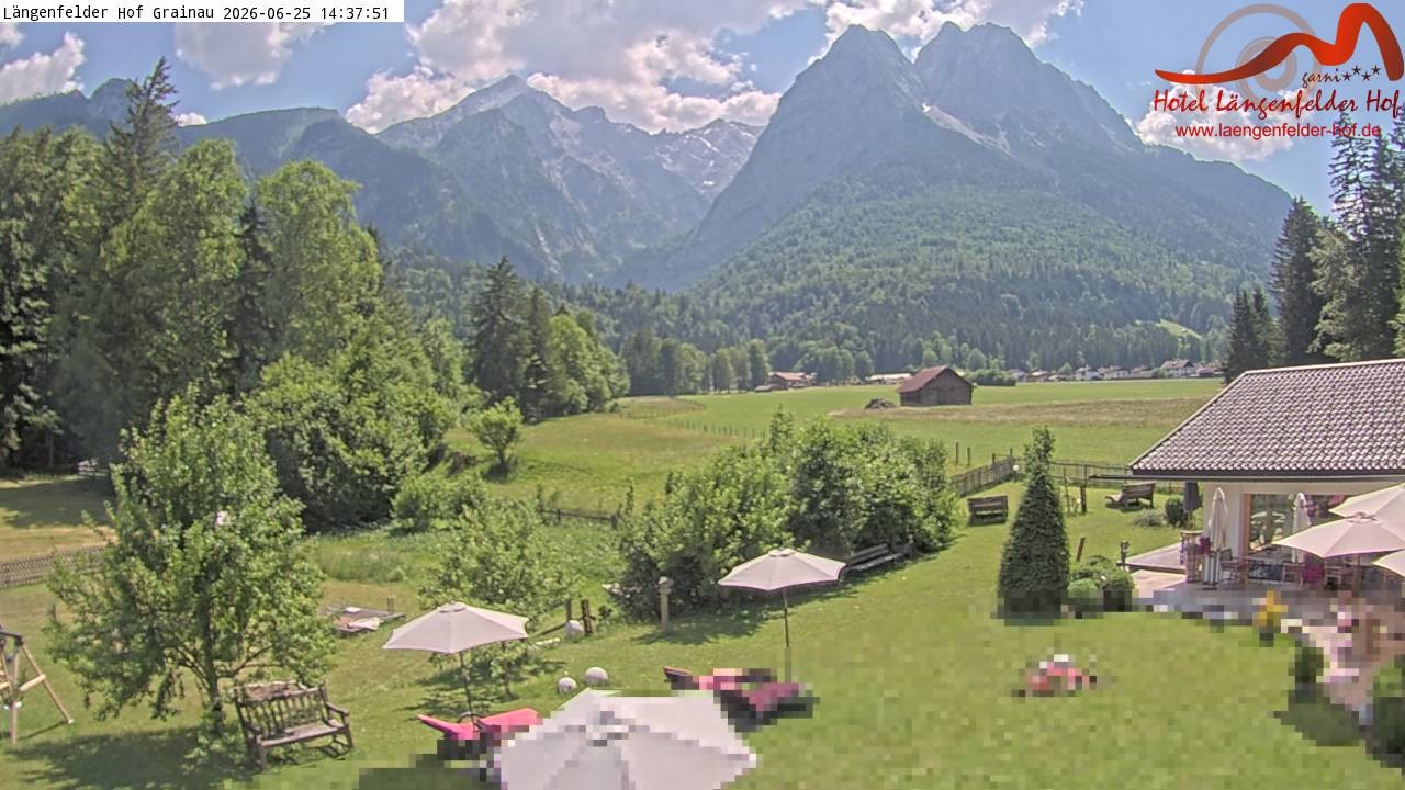 Archived image Grainau - Webcam Hotel Längenfelder Hof