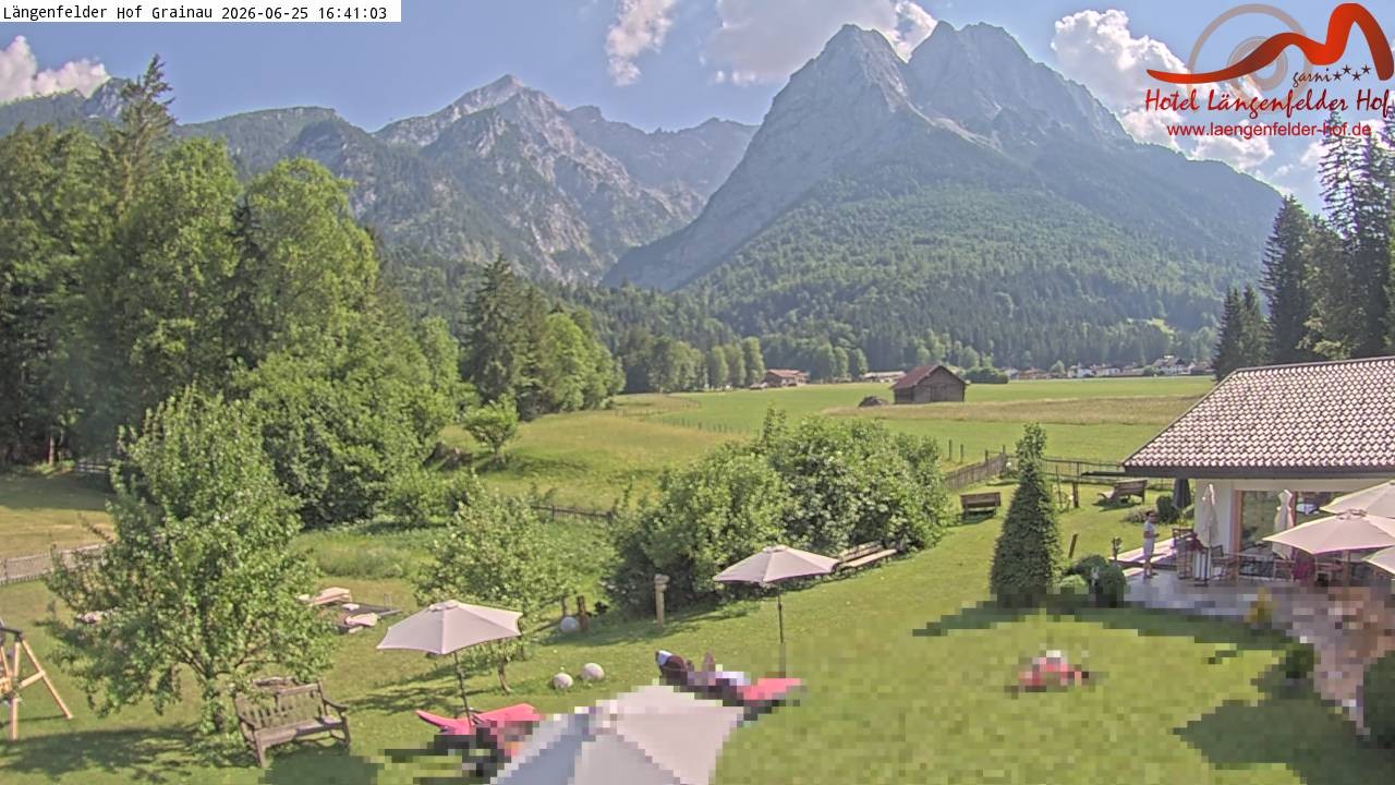 Archived image Grainau - Webcam Hotel Längenfelder Hof