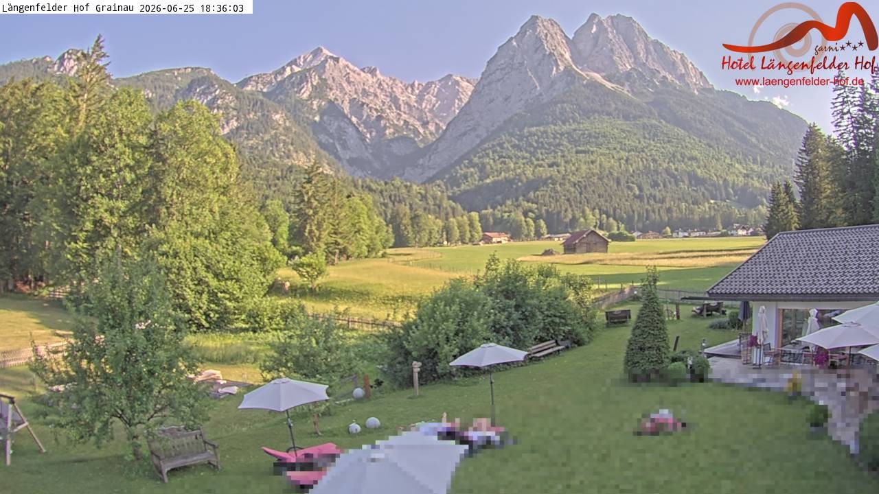 Archived image Grainau - Webcam Hotel Längenfelder Hof