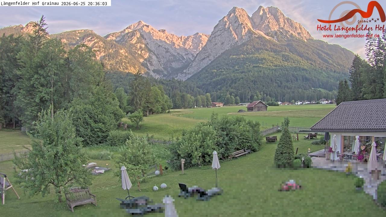 Archived image Grainau - Webcam Hotel Längenfelder Hof