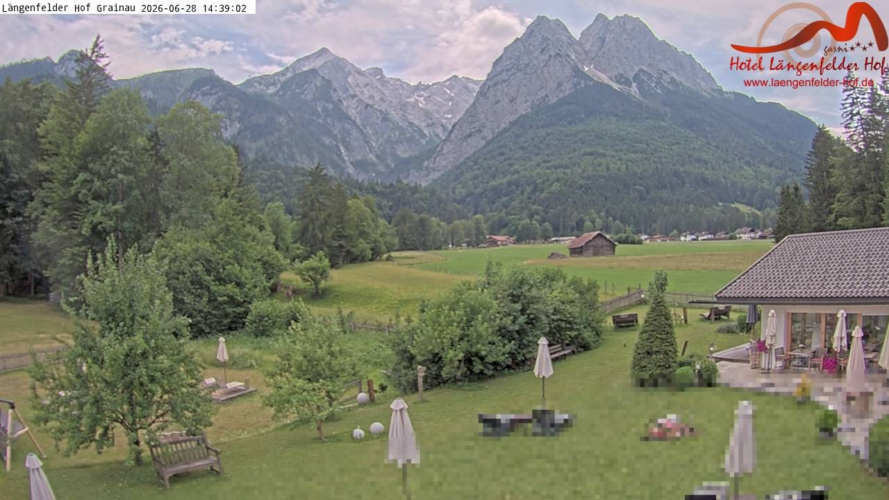 Archived image Grainau - Webcam Hotel Längenfelder Hof