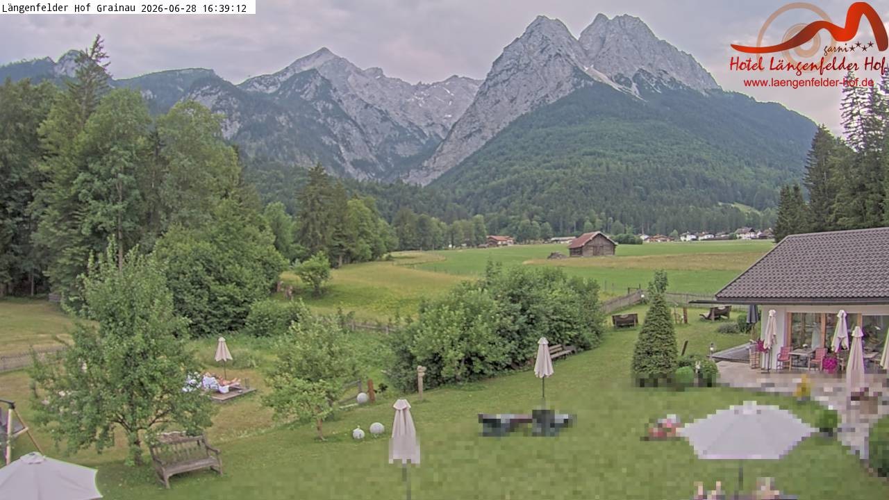 Archived image Grainau - Webcam Hotel Längenfelder Hof
