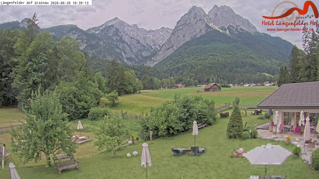Archived image Grainau - Webcam Hotel Längenfelder Hof