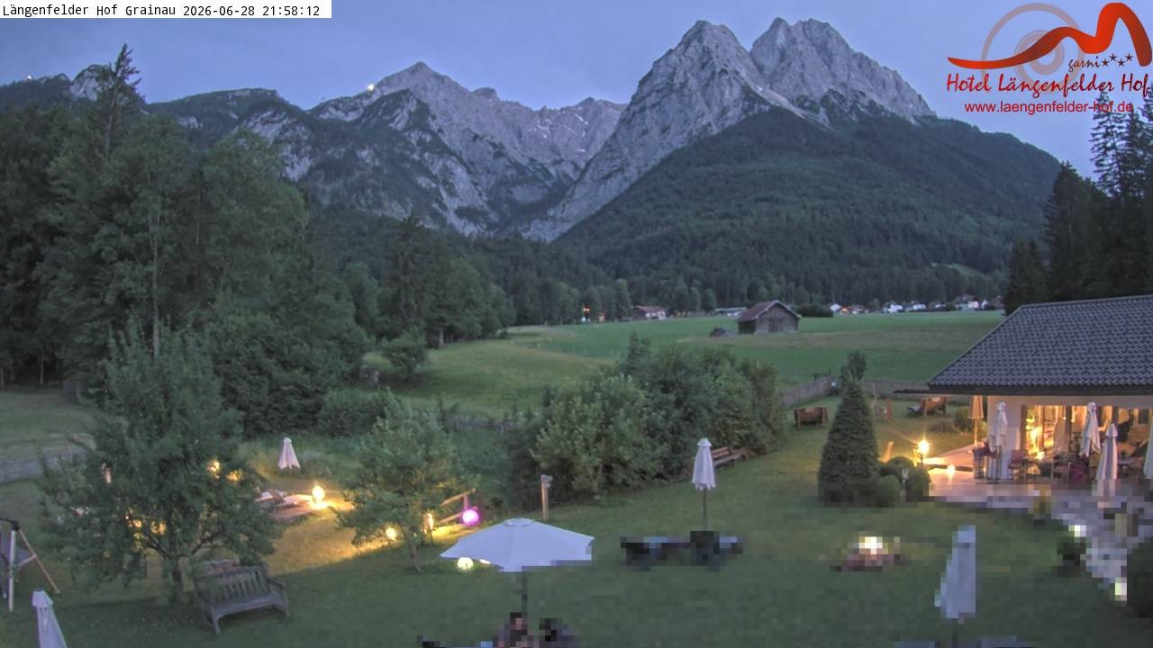 Archived image Grainau - Webcam Hotel Längenfelder Hof