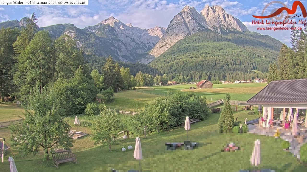 Archived image Grainau - Webcam Hotel Längenfelder Hof