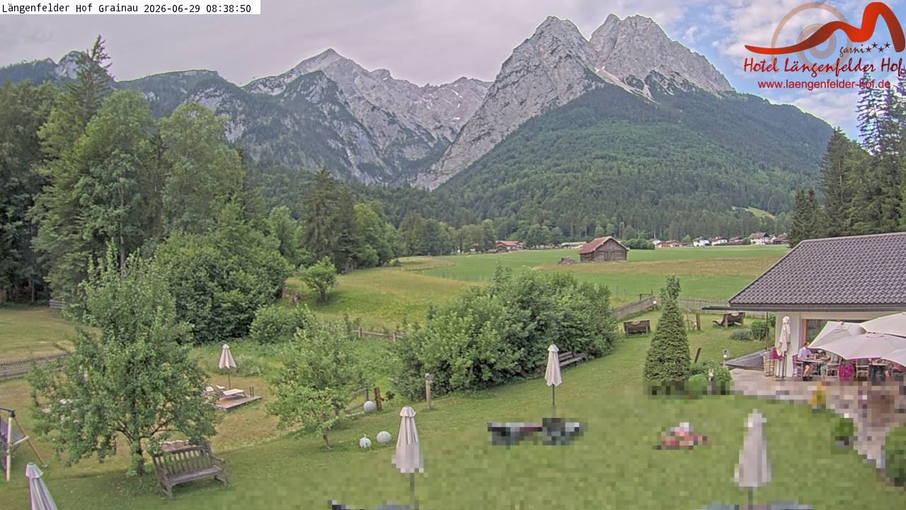 Archived image Grainau - Webcam Hotel Längenfelder Hof