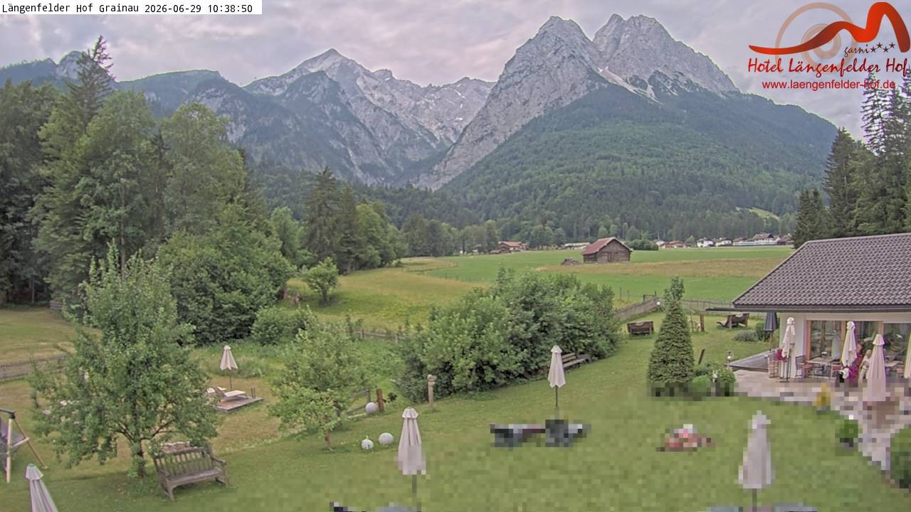 Archived image Grainau - Webcam Hotel Längenfelder Hof