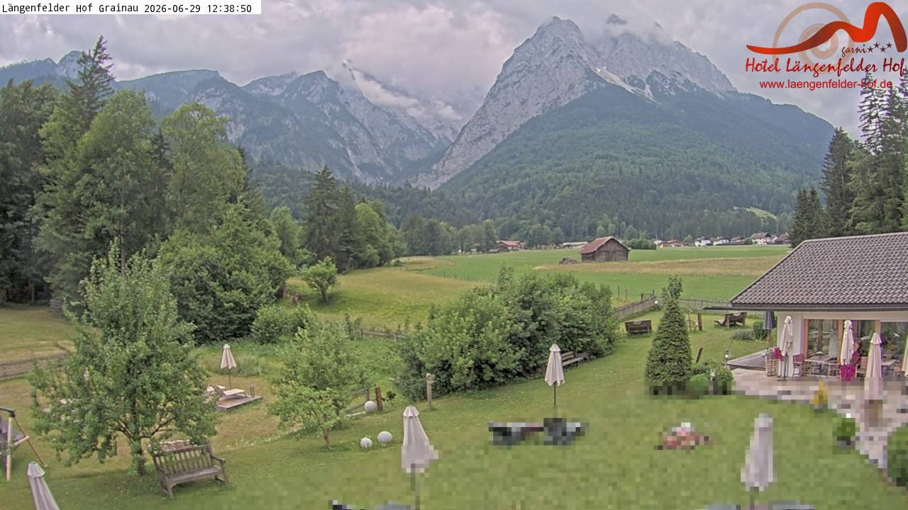 Archived image Grainau - Webcam Hotel Längenfelder Hof