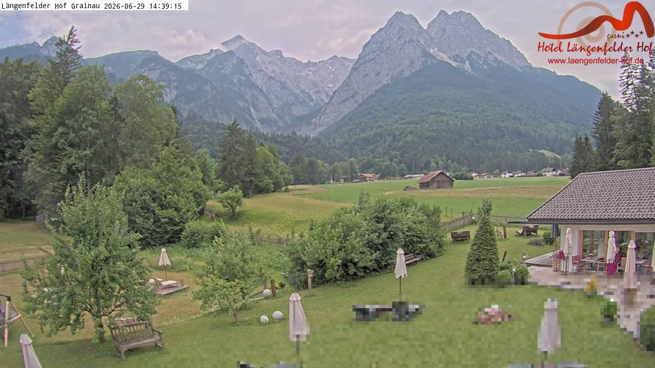 Archived image Grainau - Webcam Hotel Längenfelder Hof