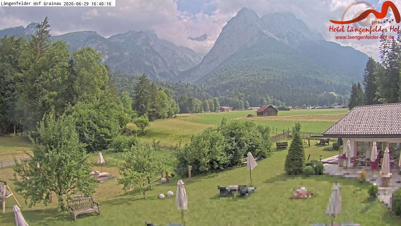 Archived image Grainau - Webcam Hotel Längenfelder Hof