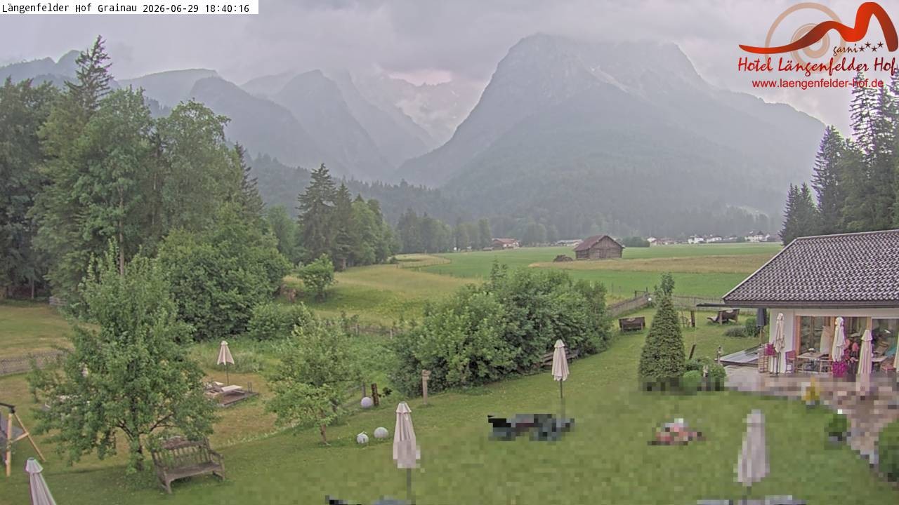Archived image Grainau - Webcam Hotel Längenfelder Hof
