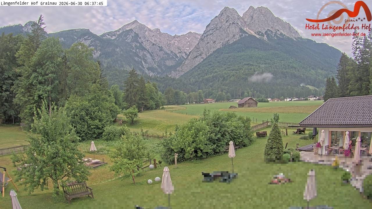 Archived image Grainau - Webcam Hotel Längenfelder Hof