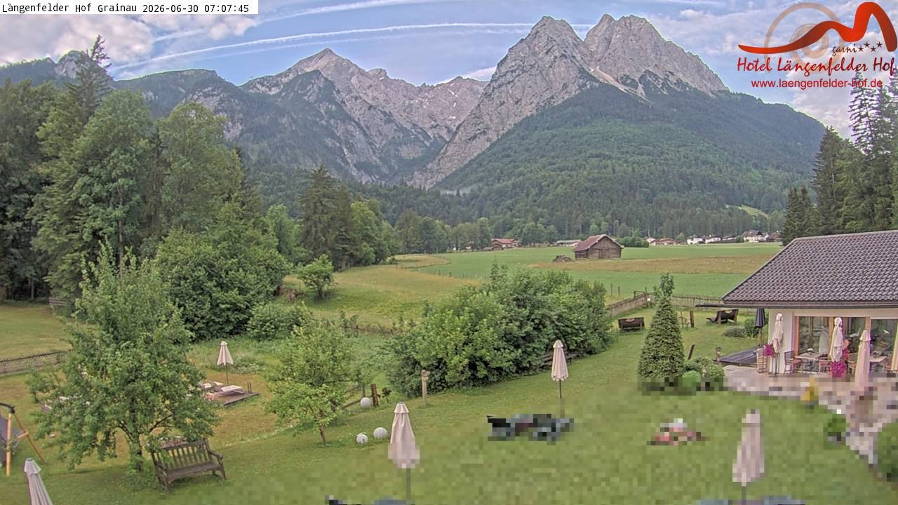 Archived image Grainau - Webcam Hotel Längenfelder Hof