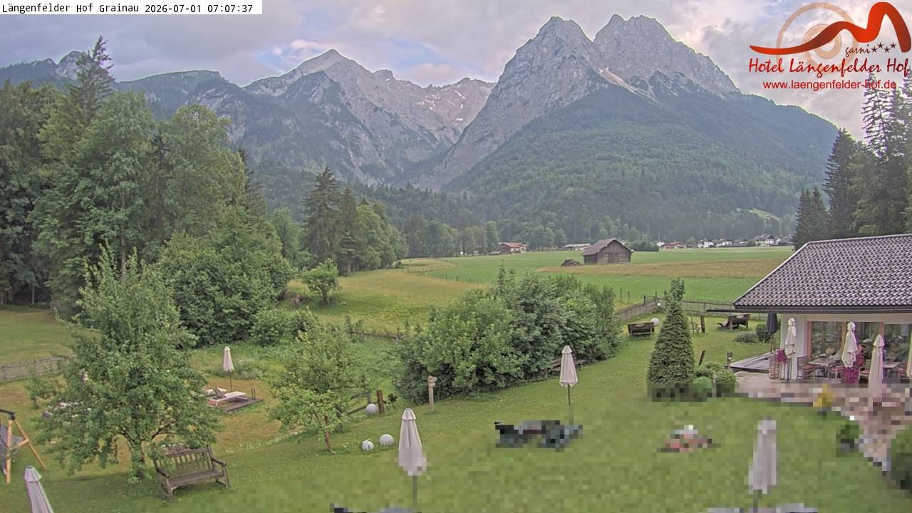 Archived image Grainau - Webcam Hotel Längenfelder Hof